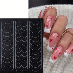 12pcs French Manicure Nail Stickers DIY Decoration Stencil Tools