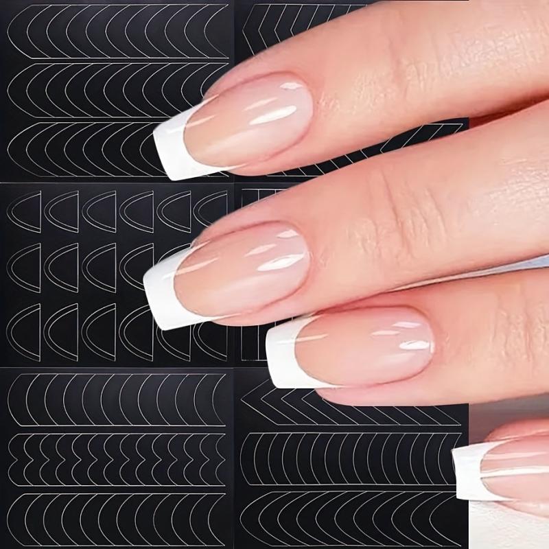 12pcs French Manicure Nail Stickers DIY Decoration Stencil Tools