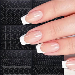 12pcs French Manicure Nail Stickers DIY Decoration Stencil Tools