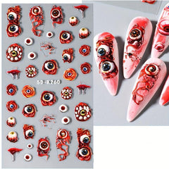 Halloween Ghost Pumpkin Spider Bat Nail Art Stickers