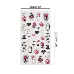 Halloween Ghost Pumpkin Spider Bat Nail Art Stickers