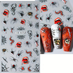 Halloween Ghost Pumpkin Spider Bat Nail Art Stickers
