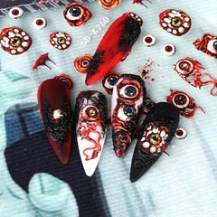 Halloween Ghost Pumpkin Spider Bat Nail Art Stickers