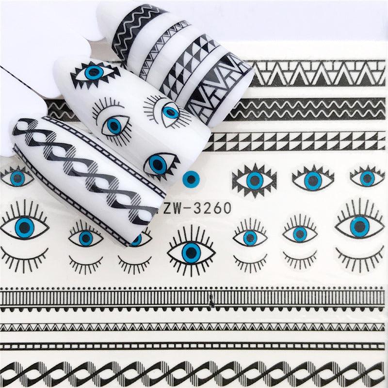Evil Eyes Nail Art Decals 3D Self Adhesive Accessories