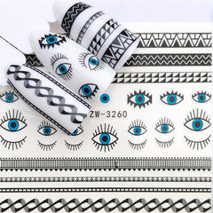 Evil Eyes Nail Art Decals 3D Self Adhesive Accessories