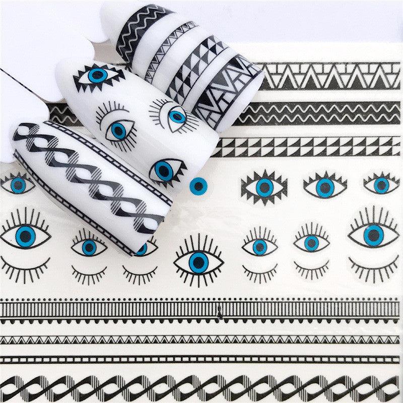 Evil Eyes Nail Art Decals 3D Self Adhesive Accessories