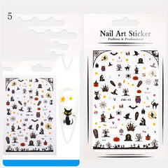 Halloween Nail Art Stickers Skull Maple Leaf Pumpkin Ghost Nail Art Decals