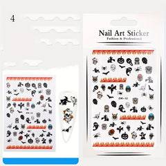 Halloween Nail Art Stickers Skull Maple Leaf Pumpkin Ghost Nail Art Decals