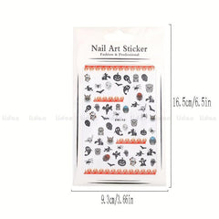 Halloween Nail Art Stickers Skull Maple Leaf Pumpkin Ghost Nail Art Decals