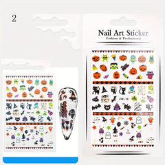 Halloween Nail Art Stickers Skull Maple Leaf Pumpkin Ghost Nail Art Decals