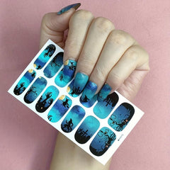Halloween Nail Polish Stickers Pumpkins Bats Ghosts Spider Gel Nail Decals