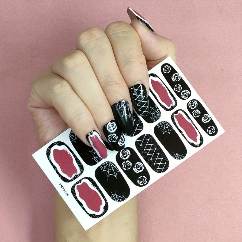 Halloween Nail Polish Stickers Pumpkins Bats Ghosts Spider Gel Nail Decals