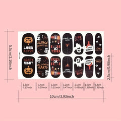 Halloween Nail Polish Stickers Pumpkins Bats Ghosts Spider Gel Nail Decals