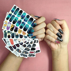 Halloween Nail Polish Stickers Pumpkins Bats Ghosts Spider Gel Nail Decals