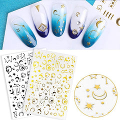 8 Sheets Laser Constellation Nail Art Stickers Decals