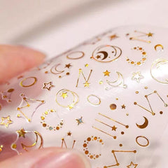 8 Sheets Laser Constellation Nail Art Stickers Decals