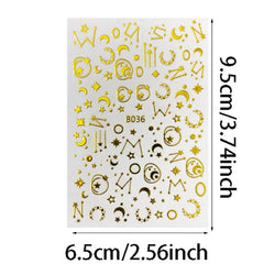 8 Sheets Laser Constellation Nail Art Stickers Decals