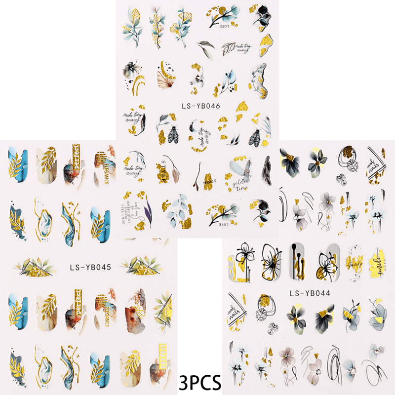 Small Fresh Flowers Butterfly Nail Art Stickers 3D Nail Sticker