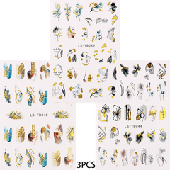 Small Fresh Flowers Butterfly Nail Art Stickers 3D Nail Sticker