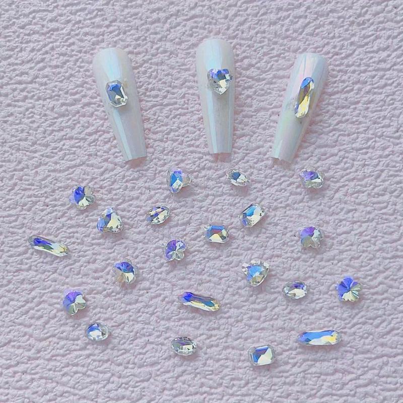 20pcs 3D Aurora Crystal Nail Art Charms for Nail Decoration