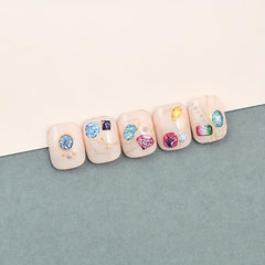 5D Embossed Gemstone Nail Art Stickers - DIY Decals for Sparkling Nails