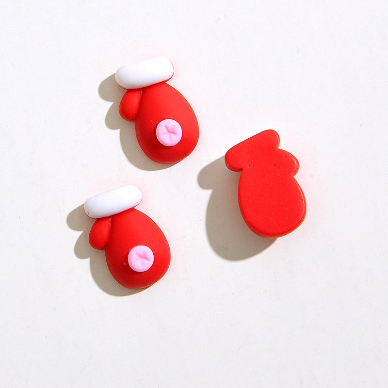 10pcs Christmas Nail Art Charms Resin Santa Claus Tree Bell Elk Nail Accessories