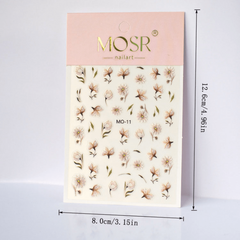 Colorful Flower Nail Art Stickers Retro Style Floral Totem for Women