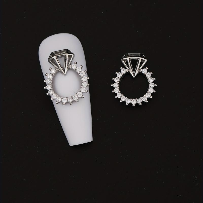 Alloy Nail Ring Charms Pearls Nail Charms