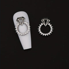 Alloy Nail Ring Charms Pearls Nail Charms