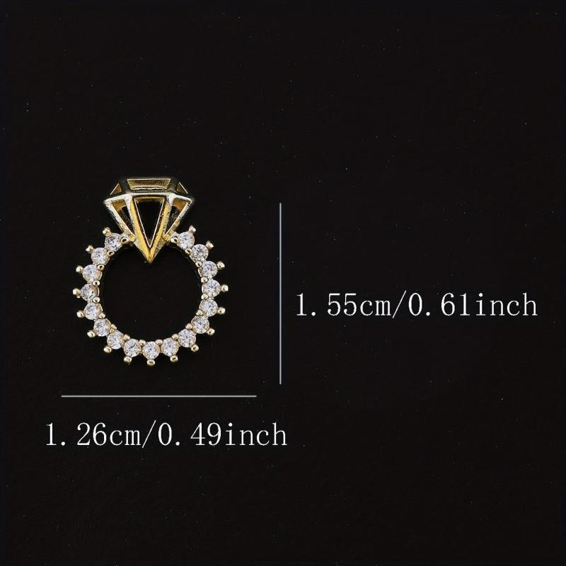 Alloy Nail Ring Charms Pearls Nail Charms