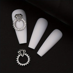 Alloy Nail Ring Charms Pearls Nail Charms