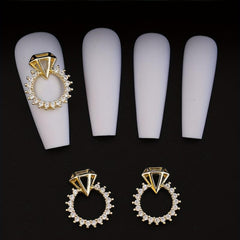 Alloy Nail Ring Charms Pearls Nail Charms