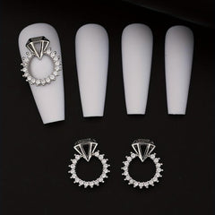 Alloy Nail Ring Charms Pearls Nail Charms