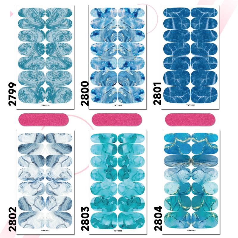 Colorful Marble Texture Nail Art Stickers