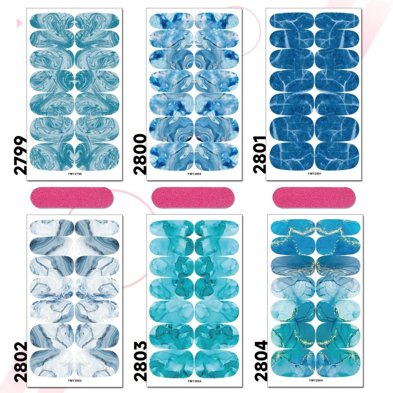 Colorful Marble Texture Nail Art Stickers
