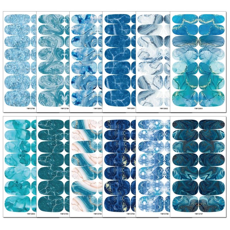 Colorful Marble Texture Nail Art Stickers