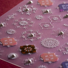 Retro Style Totem Nail Art Stickers 3D Self Adhesive Floral Decals