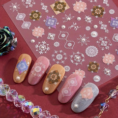 Retro Style Totem Nail Art Stickers 3D Self Adhesive Floral Decals