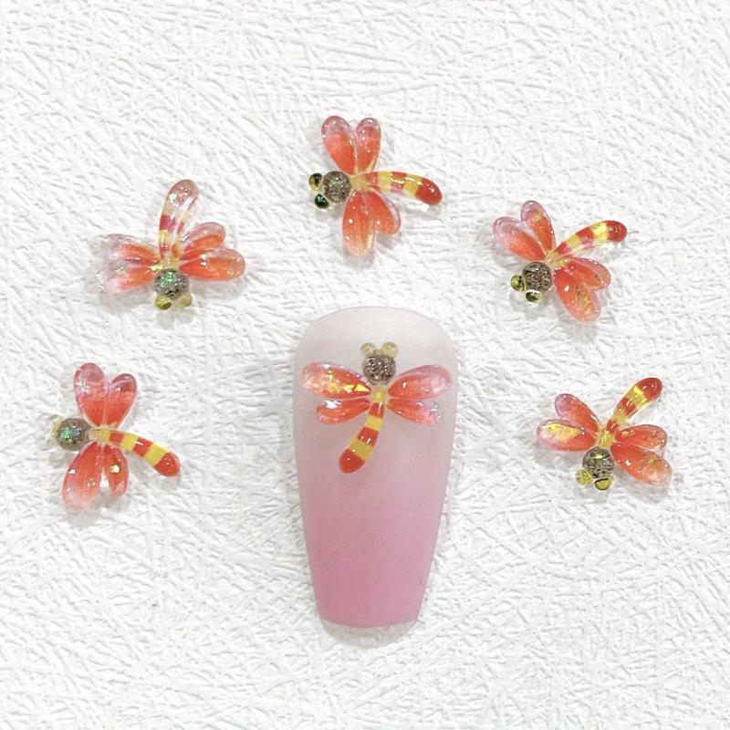 Dragonfly Nail Art Charms Starry Nail Rhinestone Women Girls Acrylic Decoration