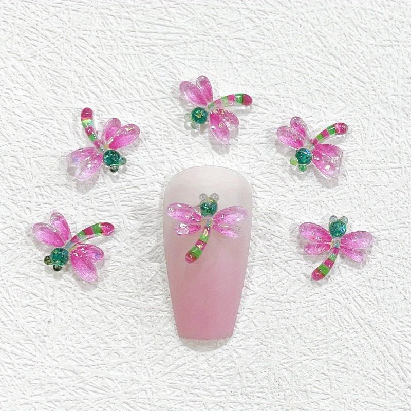 Dragonfly Nail Art Charms Starry Nail Rhinestone Women Girls Acrylic Decoration