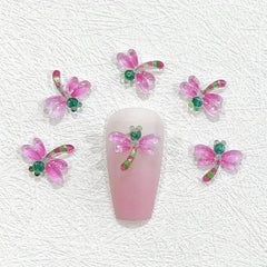 Dragonfly Nail Art Charms Starry Nail Rhinestone Women Girls Acrylic Decoration