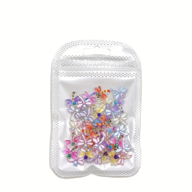 Dragonfly Nail Art Charms Starry Nail Rhinestone Women Girls Acrylic Decoration