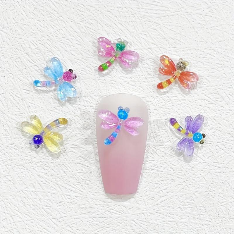 Dragonfly Nail Art Charms Starry Nail Rhinestone Women Girls Acrylic Decoration
