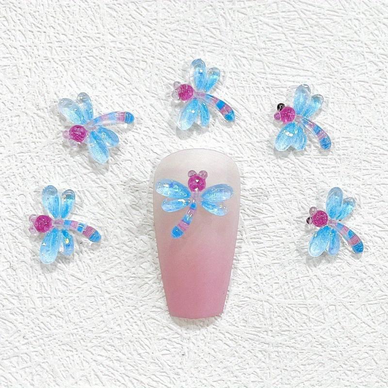 Dragonfly Nail Art Charms Starry Nail Rhinestone Women Girls Acrylic Decoration