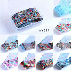 10 Sheets Flower Leopard Print Nail Foil Transfer Stickers