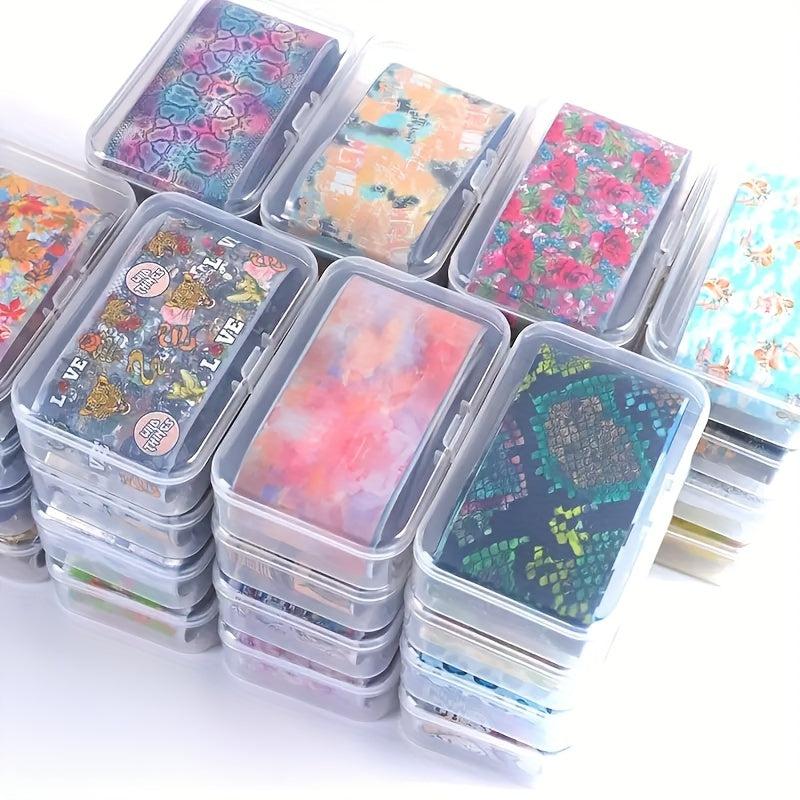 10 Sheets Flower Leopard Print Nail Foil Transfer Stickers