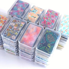10 Sheets Flower Leopard Print Nail Foil Transfer Stickers