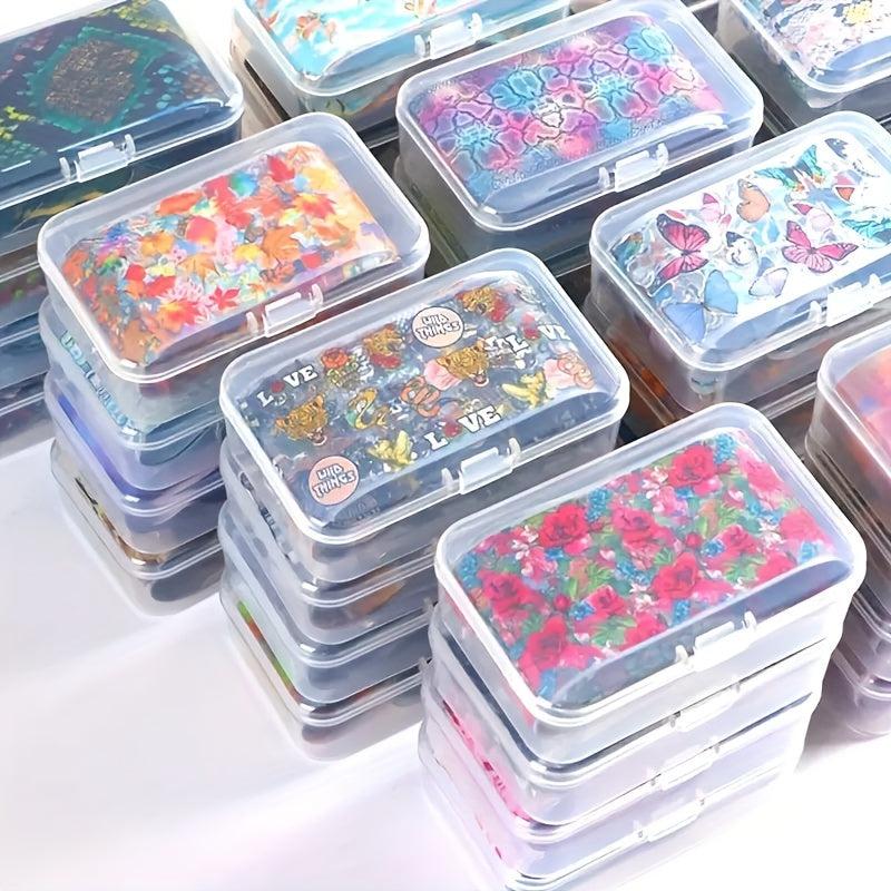 10 Sheets Flower Leopard Print Nail Foil Transfer Stickers