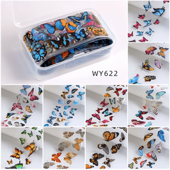 10 Sheets Flower Leopard Print Nail Foil Transfer Stickers