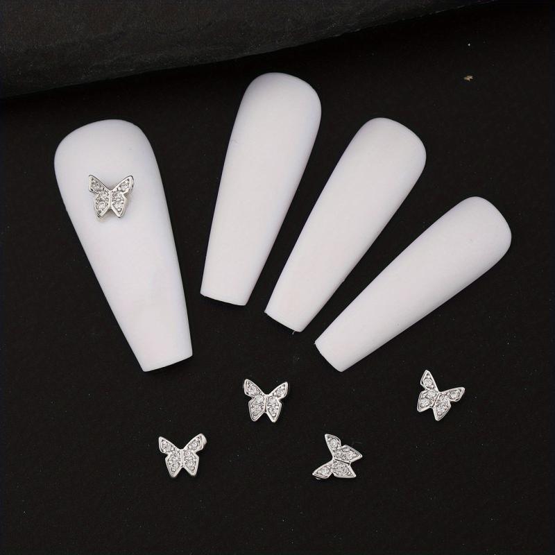 3D Butterfly Nail Charms Metallic Rhinestones for Acrylic Nails Designs